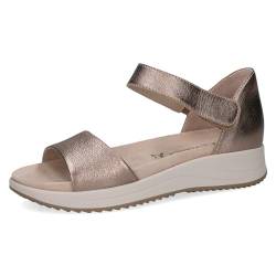 CAPRICE Damen Sandalen flach aus Leder Bequem, Beige (Taupe Metallic), 38 EU von CAPRICE