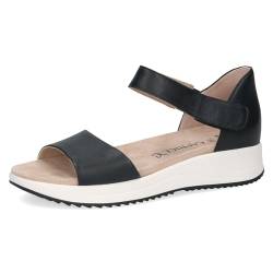 CAPRICE Damen Sandalen flach aus Leder Bequem, Blau (Ocean Nappa), 41 EU von CAPRICE