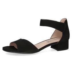 CAPRICE Damen Sandalen mit Absatz aus Leder mit Riemchen, Schwarz (Black Suede), 38 EU von CAPRICE