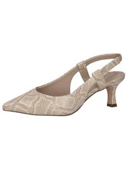 CAPRICE Damen Slingpumps aus Leder Spitz, Beige (Lt Gold Snake), 38.5 EU von CAPRICE