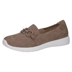 CAPRICE Damen Slipper aus Leder mit Schnalle, Braun (Mud Suede), 37 EU von CAPRICE