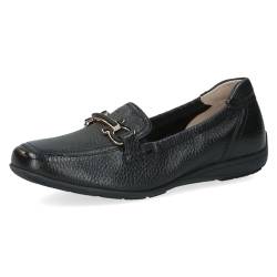 CAPRICE Damen Slipper aus Leder mit Schnalle, Schwarz (Black Deer), 37 EU von CAPRICE