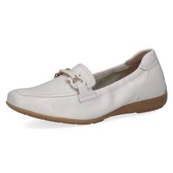 CAPRICE Damen Slipper aus Leder mit Schnalle, Weiß (White Deer), 41 EU von CAPRICE