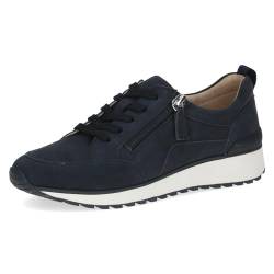 CAPRICE Damen Sneaker flach aus Leder mit Reißverschluss, Blau (Ocean Suede), 37 EU von CAPRICE