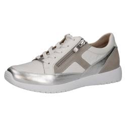 CAPRICE Damen Sneaker flach aus Leder mit Reißverschluss, Weiß (White Comb), 38 EU von CAPRICE