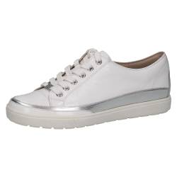 CAPRICE Damen Sneaker flach aus Leder mit Schnürsenkeln, Weiß (White Comb), 36 EU von CAPRICE