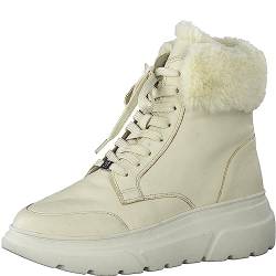 CAPRICE Damen Sneaker hoch mit Fütterung Memotion aus Leder Wechselfußbett Weite G, Elfenbein (Offwhite Soft), 38 EU von CAPRICE