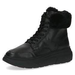 CAPRICE Damen Sneaker hoch mit Fütterung Memotion aus Leder Wechselfußbett Weite G, Schwarz (Black Nappa), 38 EU von CAPRICE