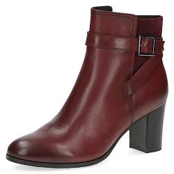 CAPRICE Damen Stiefeletten mit Absatz Memotion aus Leder Blockabsatz Weite G, Rot (Bordeaux Comb), 38.5 EU von CAPRICE