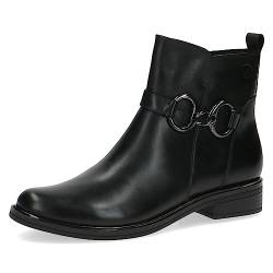 CAPRICE Damen Stiefeletten ohne Absatz aus Leder Flach Weite G, Schwarz (Black Nappa), 39 EU von CAPRICE