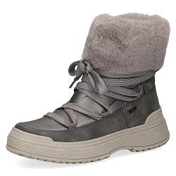 CAPRICE Damen Winterstiefeletten zum Schnüren Gefüttert Fell Weite G, Grau (Dk Grey Comb), 38.5 EU von CAPRICE