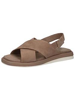 Caprice Damen 9-9-28102-20 Sandale Flach, Cement Suede, 38 EU von CAPRICE