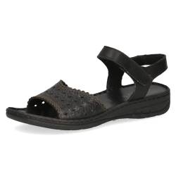 Caprice Damen Sandalen mit Absatz aus Leder Bequem, Schwarz (Black Nappa), 42 von CAPRICE