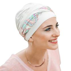 CAREBELL ELEGANCE MARBELLA Chemotherapie-Turban Bambusgewebe Alopezie Haarausfall, weiß, One size von CAREBELL