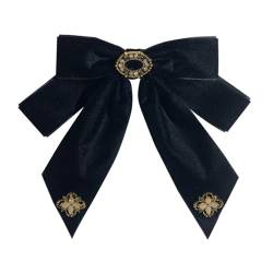 Damen Vintage Schleife Brosche Blume Strass Doppelschleife Hemd Hemdfutter Kragen Pin Schmuck Krawatte (Color : B, Size : One size) von CAREEN