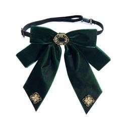 Damen Vintage Schleife Brosche Blume Strass Doppelschleife Hemd Hemdfutter Kragen Pin Schmuck Krawatte (Color : F, Size : One size) von CAREEN