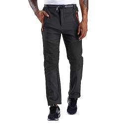 CARETOO Herren Hosen Wanderhose Stretch Hose Outdoor Atmungsaktive Trekkinghose Schnell Trockend Funktionshose Softshellhose Winddicht Sommer Frühling Schwarz-Ohne Fleece 2XL von CARETOO