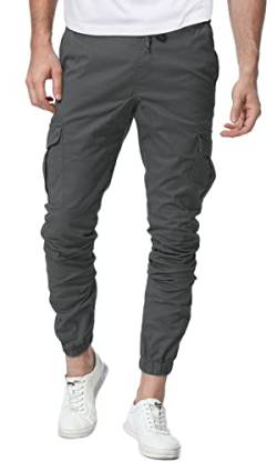 CARETOO Jogger Cargo Herren Hosen Chino Jeans Fitness Sport Trekking Stretch Freitzeithose Streetwear Hosen für Alle Jahreszeiten, Dunkelgrün-New, L von CARETOO