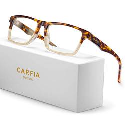 CARFIA Herren Damen Blaulichtfilter Brille ohne Sehstärke UV400 Schutz Computerbrille, mit Acetaterahmen von CARFIA