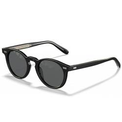 CARFIA Herren Sonnenbrille Polarisierte, Runde Vintage Acetat Design, UV400 Schutz Cat.3, Sunglasses für Fahren und Reisen CA5506 von CARFIA