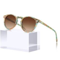 CARFIA Mode Sonnenbrille Damen, Polarisierte Runde hohe Qualität mit 100% UV-Schutz von CARFIA