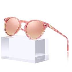 CARFIA Mode Sonnenbrille Damen, Polarisierte Runde hohe Qualität mit 100% UV-Schutz von CARFIA