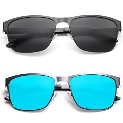 CARFIA Polarisierte Herren Sonnenbrille Metallrahmen UV 400 Fahrerbrille Sportbrille Kategorie 3 von CARFIA