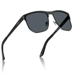 CARFIA Sonnenbrille Herren Polarisiert, Metall-Rahmen Quadratische, UV400 Modebrille von CARFIA