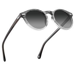 CARFIA Sonnenbrille Herren Polarisiert, Retro Rund Acetat-Rahmen, UV400 Modebrille für Fahren und Reisen von CARFIA