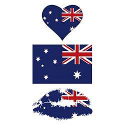 CARGEN® Australia Flag Temporäre Tattoos für das Ballspiel Nationalflaggenaufkleber für das Fußballspiel Flag Tattoos auf dem Armgesicht für Kinder Erwachsene Party Festival von CARGEN