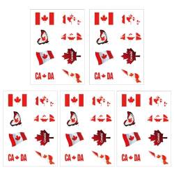 CARGEN® Canada Flag Temporäre Tattoos für Fußballspiele Nationalflaggenaufkleber für Ballspiel Flag Tattoos auf Armgesicht für Kinder Erwachsene Party Festival von CARGEN