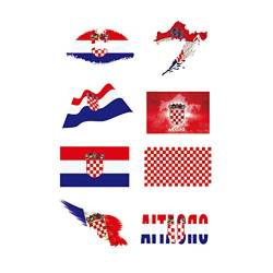 CARGEN® Croatia Flag Temporäre Tattoos für Fußballspiele Nationalflaggenaufkleber für Ballspiele Realistische Tattoos auf dem Armgesicht für Kinder Erwachsene Party Festival von CARGEN