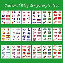 CARGEN® National Flag Temporäre Tattoos für Fußballspiele Kleiner Flaggenaufkleber für das Ballspiel Realistische Tattoos auf dem Armgesicht für Kinder Erwachsene Party Festival von CARGEN