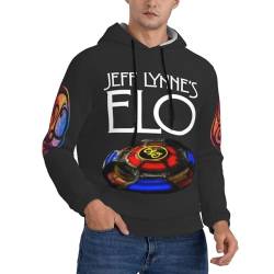 CARGUS Electric Band Light ELO Hoodie Herren schwarz Sweatshirt für Männer, Freizeit Pullover, cooleStreetstyle Kapuzenpullover L von CARGUS