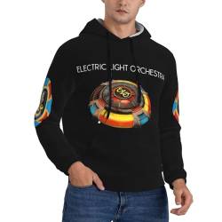 CARGUS Electric Band Light ELO Hoodie Herren schwarz Sweatshirt für Männer, Freizeit Pullover, cooleStreetstyle Kapuzenpullover L von CARGUS