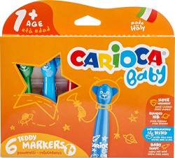 Carioca C4742815 1 42815 – Marker Teddy Bear, Sortiert, 6 Stück (1er Pack) von CARIOCA