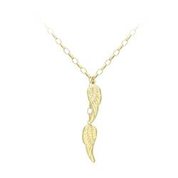 Carissima Gold Damen-Erbskette 9ct Angel Wings Chain 375 Gelbgold 46 cm - 1.14.6214 von CARISSIMA