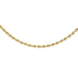 Carissima Gold Damen-Kordelkette 9ct 50 Hollow Rope Chain 375 Gelbgold 41 cm - 1.12.0173 von CARISSIMA