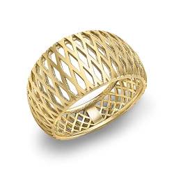 Carissima Gold Damen-Ring Criss Cross Band - Size O 375 Gelbgold Gr. 55 (17.5) - 1.48.8660 von CARISSIMA