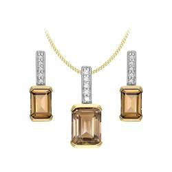 Carissima Gold Damen SchmuckSet 9 Karat (375) Gelbgold Diamant 460 mm 1.45.1604 von CARISSIMA