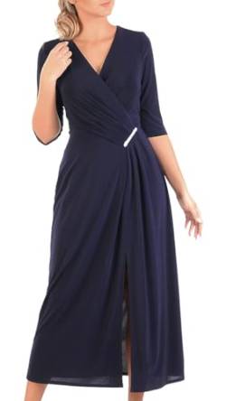 CARLA MORENO Damen Loren Kleid Hochzeitsfeier elegant Abendkleid festlich für Hochzeit übergröße Kleider lang maxikleid Party cocktailkleid Kurzarm Große Größen von CARLA MORENO