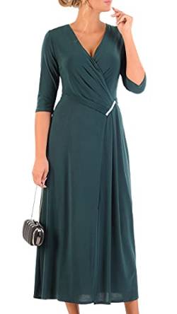 CARLA MORENO Damen Loren Kleid Hochzeitsfeier elegant Abendkleid festlich für Hochzeit übergröße Kleider lang maxikleid Party cocktailkleid Kurzarm Große Größen von CARLA MORENO