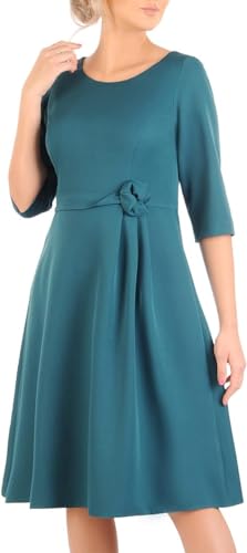 CARLA MORENO Damen Regina Kleid Hochzeitsfeier elegant Abendkleid festlich für Hochzeit übergröße Kleider lang midikleid Party cocktailkleid Kurze Ärmel von CARLA MORENO