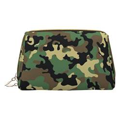 CARRDKDK Kleine wasserdichte Make-up-Tasche aus Leder für Reisen, Kosmetiktaschen, Pizza, 3D-Druck, Make-up-Tasche für Damen, camouflage, Einheitsgröße von CARRDKDK