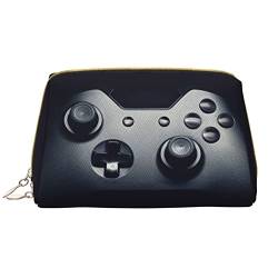 CARRDKDK Wasserdichte Make-up-Tasche aus Leder für Reisen, Kosmetiktasche, schwarz-weiß, karierte Flagge, Make-up-Tasche für Damen, Gaming-Controller-Muster, Einheitsgröße von CARRDKDK