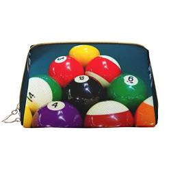 CARRDKDK Wasserdichte Make-up-Tasche aus Leder für Reisen, Kosmetiktaschen, Cocktailgläser und Weinflaschen, bedruckte Make-up-Tasche für Damen, Billard, Einheitsgröße von CARRDKDK