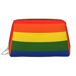 CARRDKDK Wasserdichte Make-up-Tasche aus Leder für Reisen, Kosmetiktaschen, Rucksack, Flugzeug, Make-up-Tasche für Damen, Regenbogenflagge, Einheitsgröße von CARRDKDK