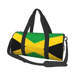 CARRDKDK Zylindrische Reisetasche mit großem Fassungsvermögen, niedlich, für Fitnessstudio, Sport, Seesack, Herzen, bedruckte Tasche für Urlaub, Sport, Jamaika-Flagge, Einheitsgröße von CARRDKDK