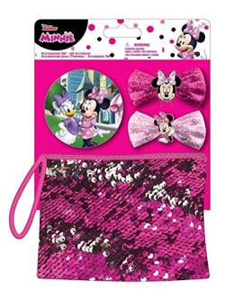 Set Minnie Maus Disney Spiegel, 2 Haarspangen, Tasche mit Paaren drehbar, WD20483 von CARTOON GROUP