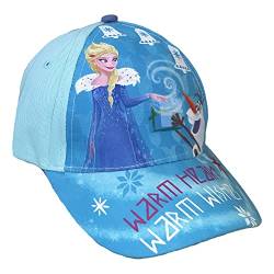 CARTOON Hut mit Visier, Frozen 2, Disney, Elsa und Olaf, Sommermütze für Kinder, verstellbar, Hellblau, Größe 52 von CARTOON